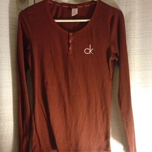 Calvin Klein Maroon Long Sleeve Top